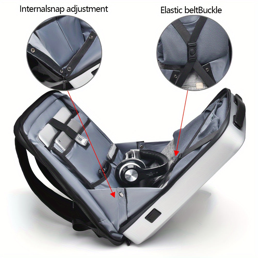 HUABUPS Katta Hajmli Noutbuk Ruksak USB Zaryadlash va Parol Qiluvchi Qopqoq bilan - Sayohat, Biznes, Maktab uchun Ideal - Mustahkam PVC, Ko'p Bo'limli Dizayn, Moslashtiriladigan Tasmalar|Ajoyib sovg'a