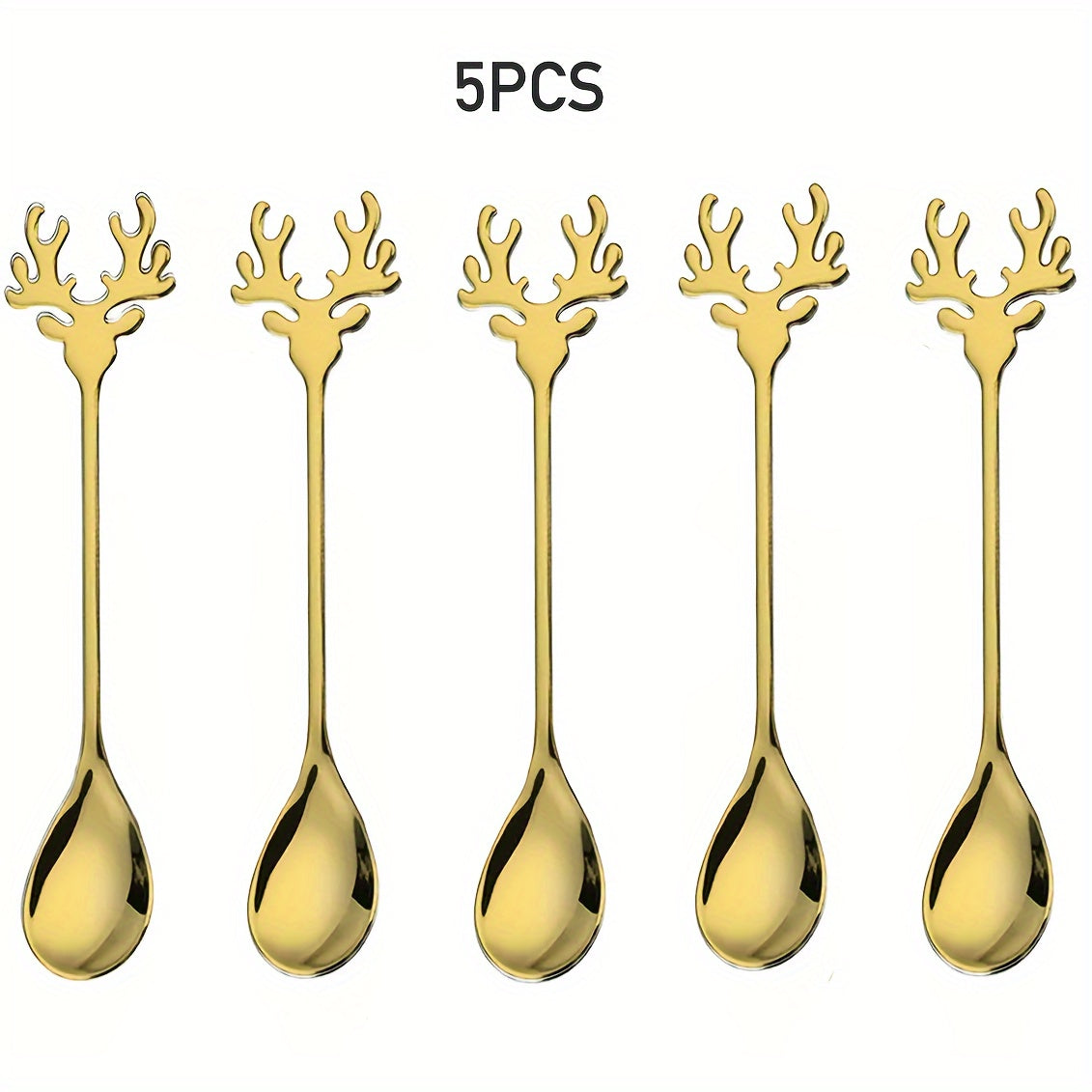 Reindeer Coffee Spoons Stainless Steel Festive Holiday Kitchen Utensils