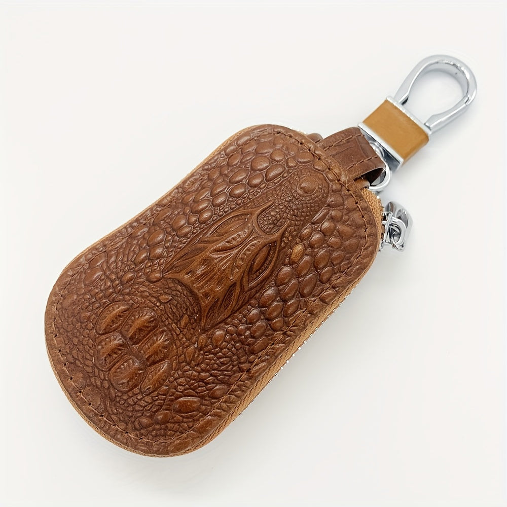 Мужской кожаный брелок с узором крокодила для мужчин и женщин