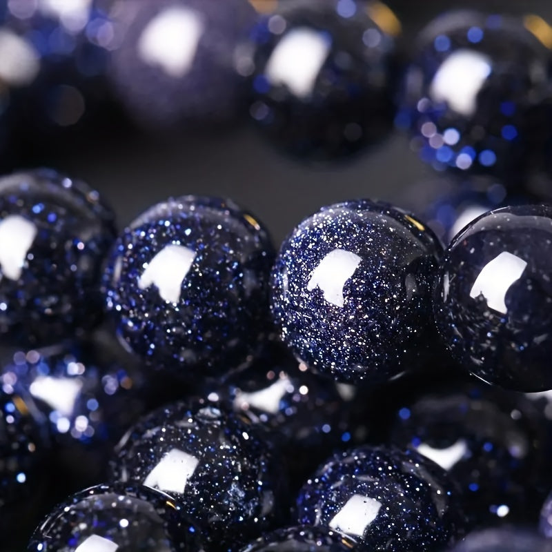 Blue Sandstone Beads Starry Sky Stone for Jewelry Making 4/6/8/10mm 15 Inch Strand