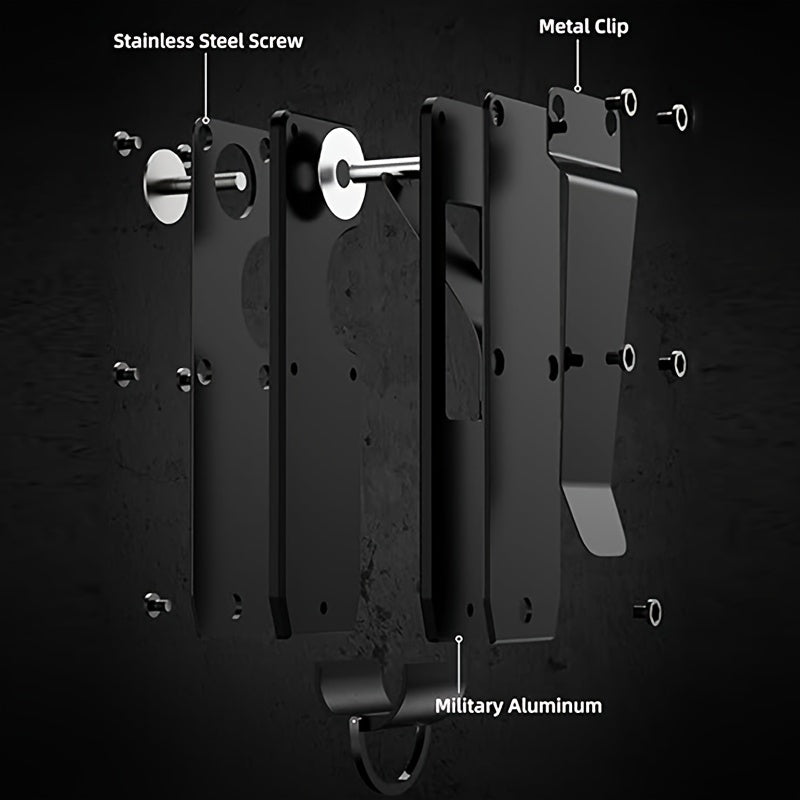 Men's Compact Metallic Key Holder, Minimalist Smart Keychain for 2-6 Keys