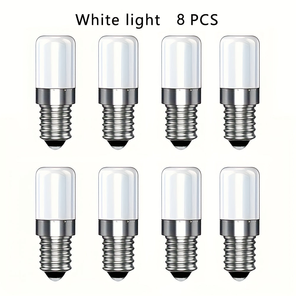 8-Pack 2W E12 LED Bulbs for Microwave Oven Refrigerator Appliance Lighting Compact Durable PE Material