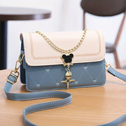 Women's Embroidered Crossbody Bag with Chain Strap Water-Resistant PU