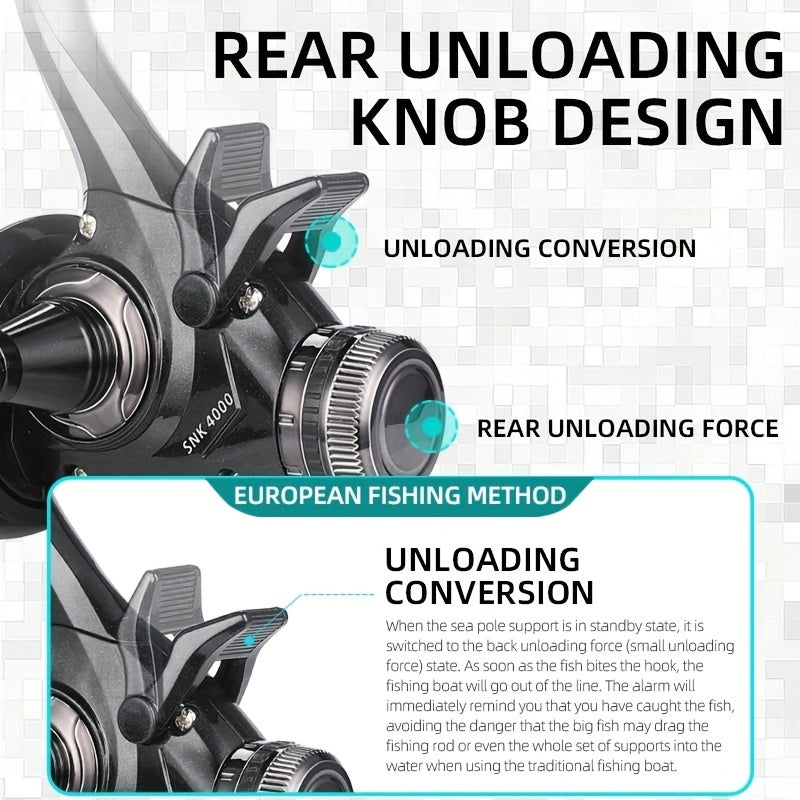 High-Performance Ambidextrous Carp Fishing Reel with Aluminum and Nylon Construction