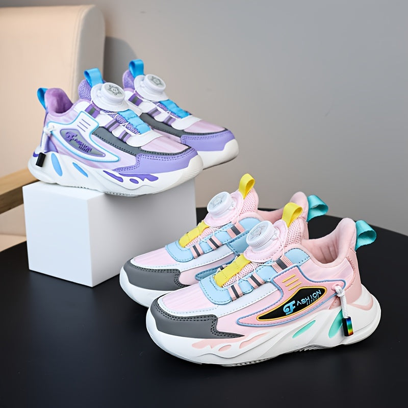 Girls Fleece-Lined Sports Sneakers for Fall Winter Casual Microfiber Synthetic Leather