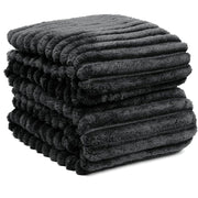 Cozy Flannel Throw Blanket for Couch Bed or Lounge Hypoallergenic Stylish Striped