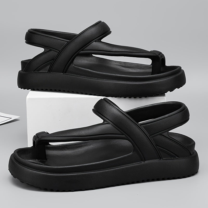 Women's EVA Flat Sandals Black and White Slip-On Open-Toe Casual Shoes