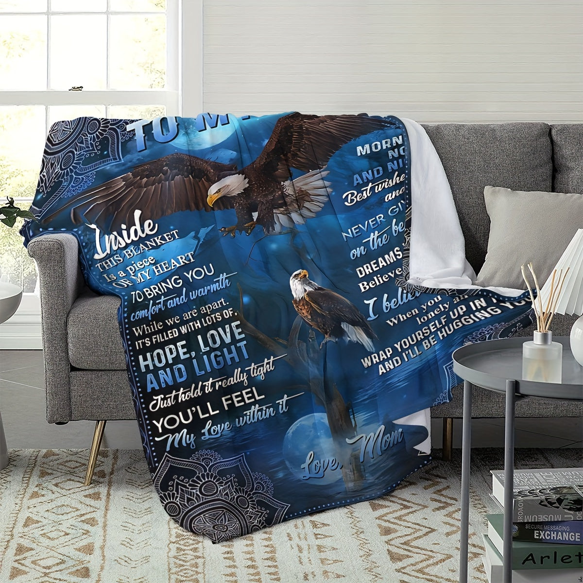 Kids Flannel Throw Blanket Soft Warm for Couch Bed Travel Love You Forever