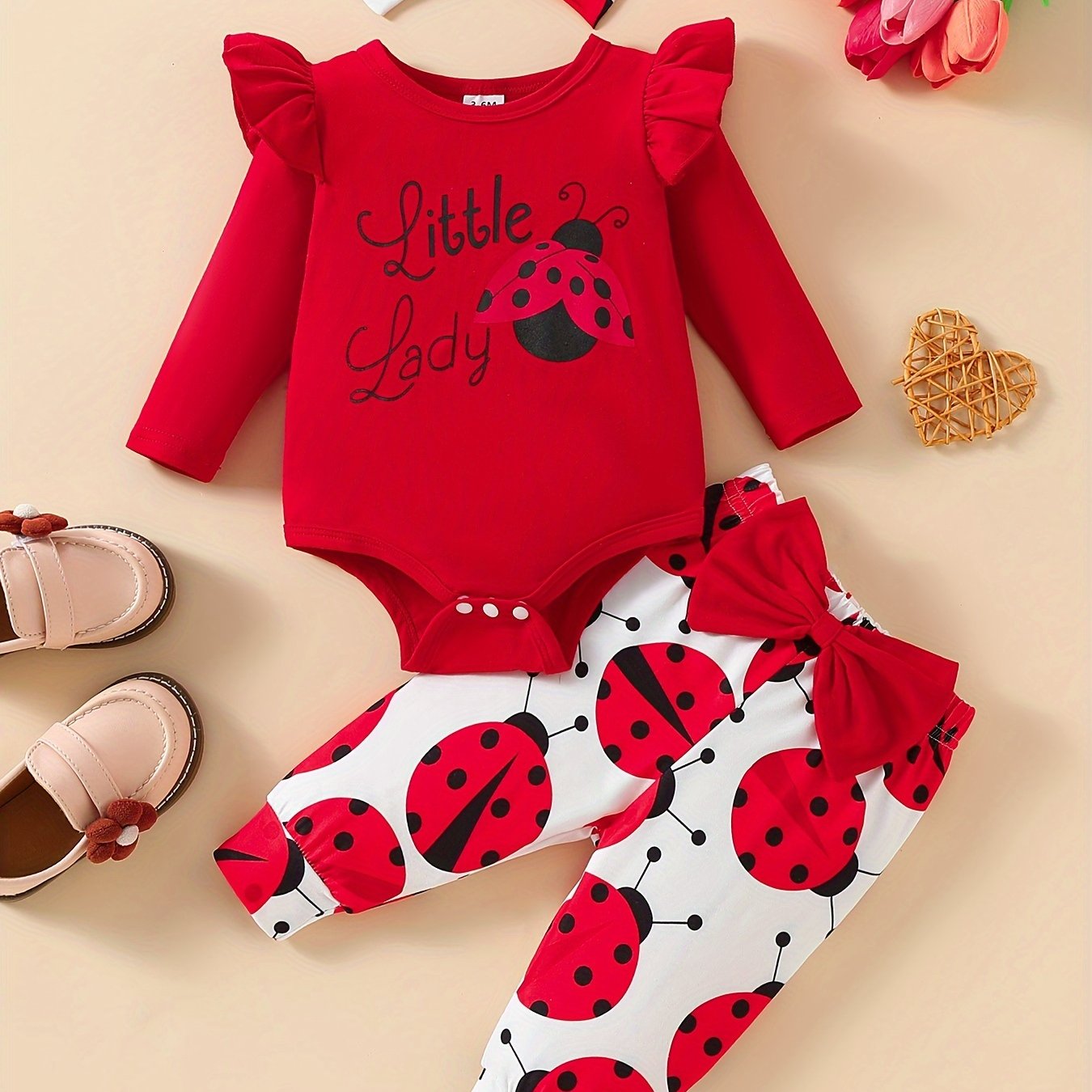 Newborn Baby Girl Clothing Set Long Sleeve Animal Letter Print Spring Autumn 3-Piece
