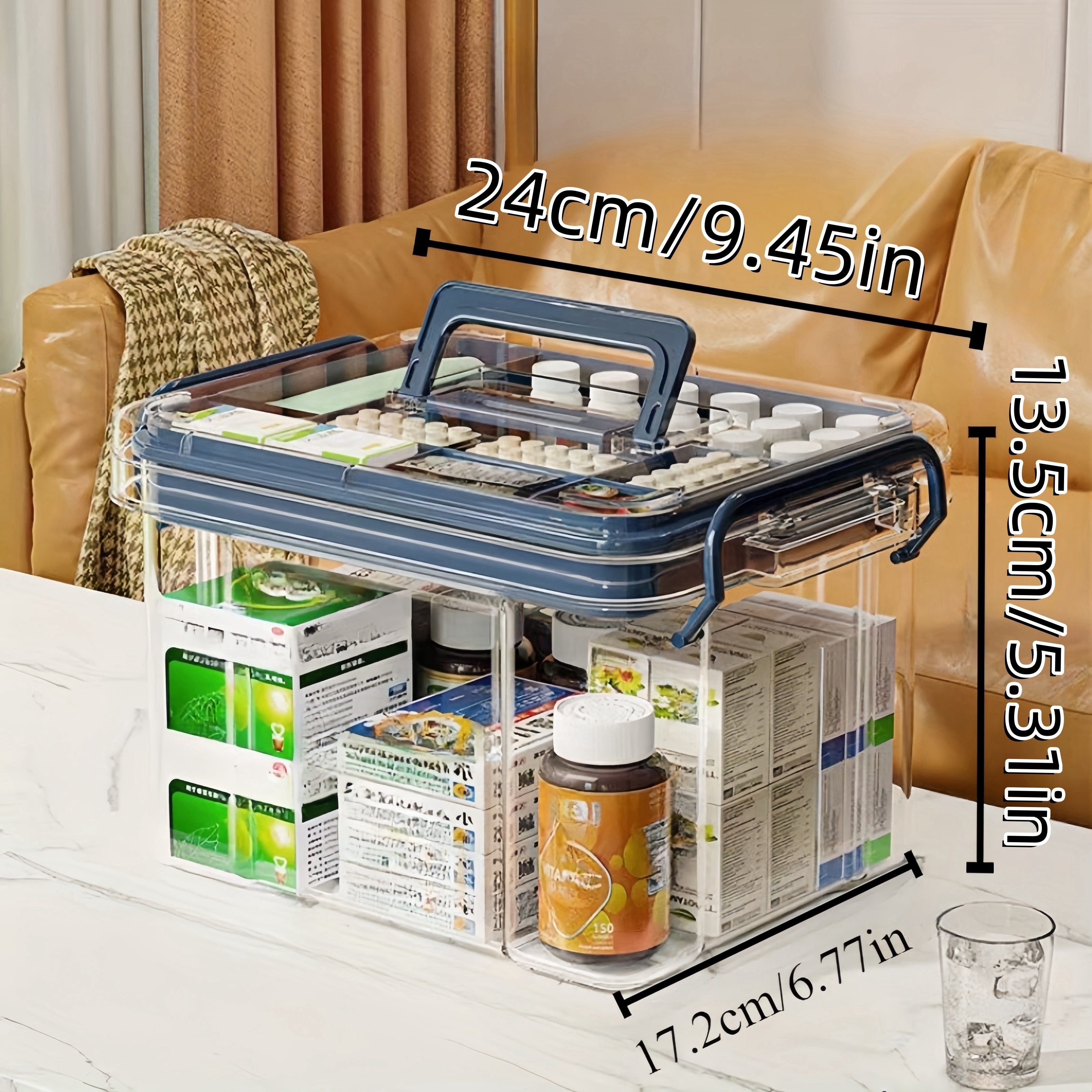 Plastic Waterproof Storage Box with Clip-On Closure for Medicines Snacks and Household Items
