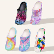 Women's Tie Dye Garden Clogs Light Weight Soft Sole Slip On Shoes