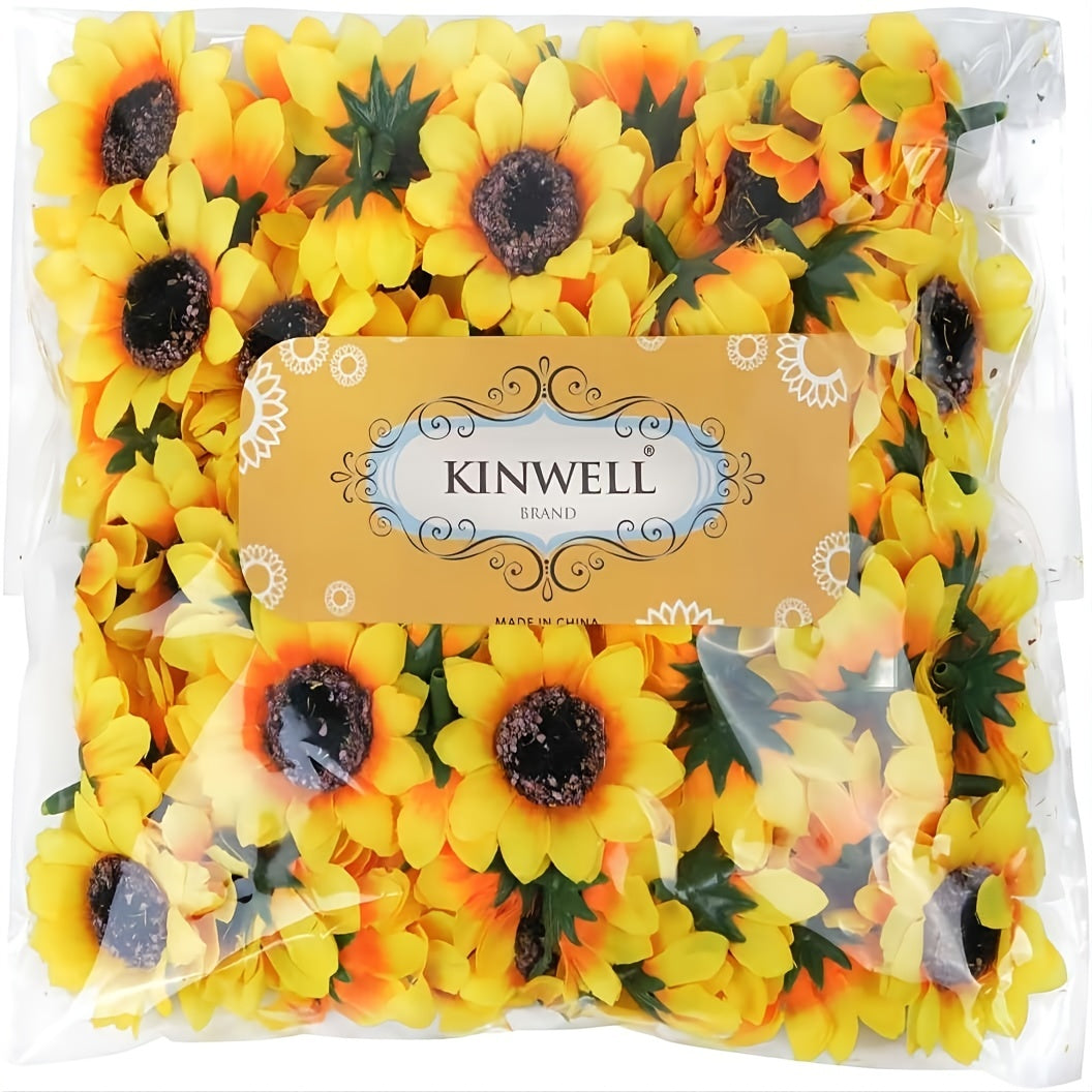 Artificial Yellow Sunflower Heads for DIY Wedding Decor and Gifts