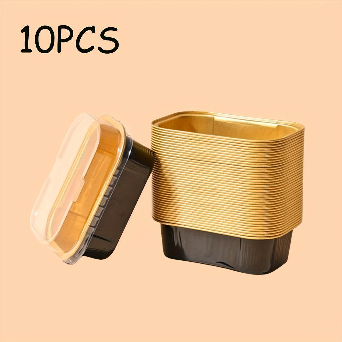 Disposable Mini Loaf Pans with Lids Set of 10 20 30 5oz Aluminum Foil Baking Tins for Mini Cakes Brownies Bread Black Gold