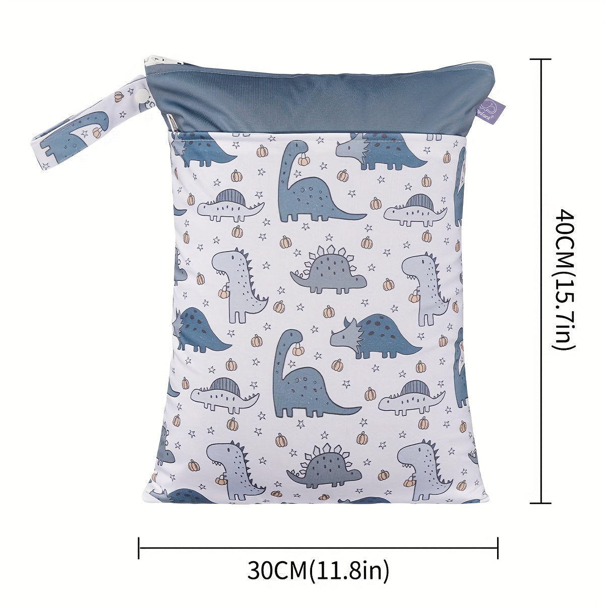 Bolso impermeable para pañales con dos cremalleras 30x40cm Bolsa de almacenamiento húmedo y seco para pañales de tela