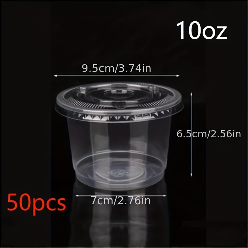 Plastic Dessert Cups with Dome Lids, 50-100 Pieces, Leak-Proof, Clear