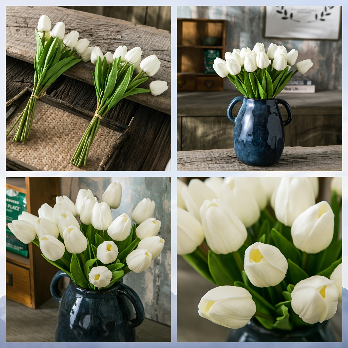 Artificial Tulips Set 18 Lifelike Plastic Spring Home Decor for Gifts and Events