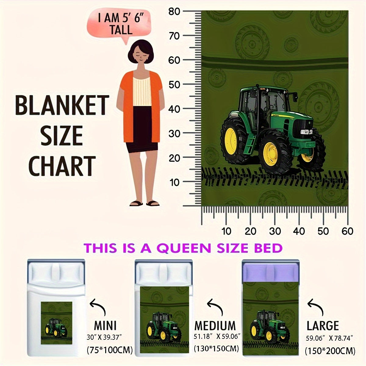 Manta de felpa con estampado de tractor suave para decoración de dormitorio y mantas acogedoras