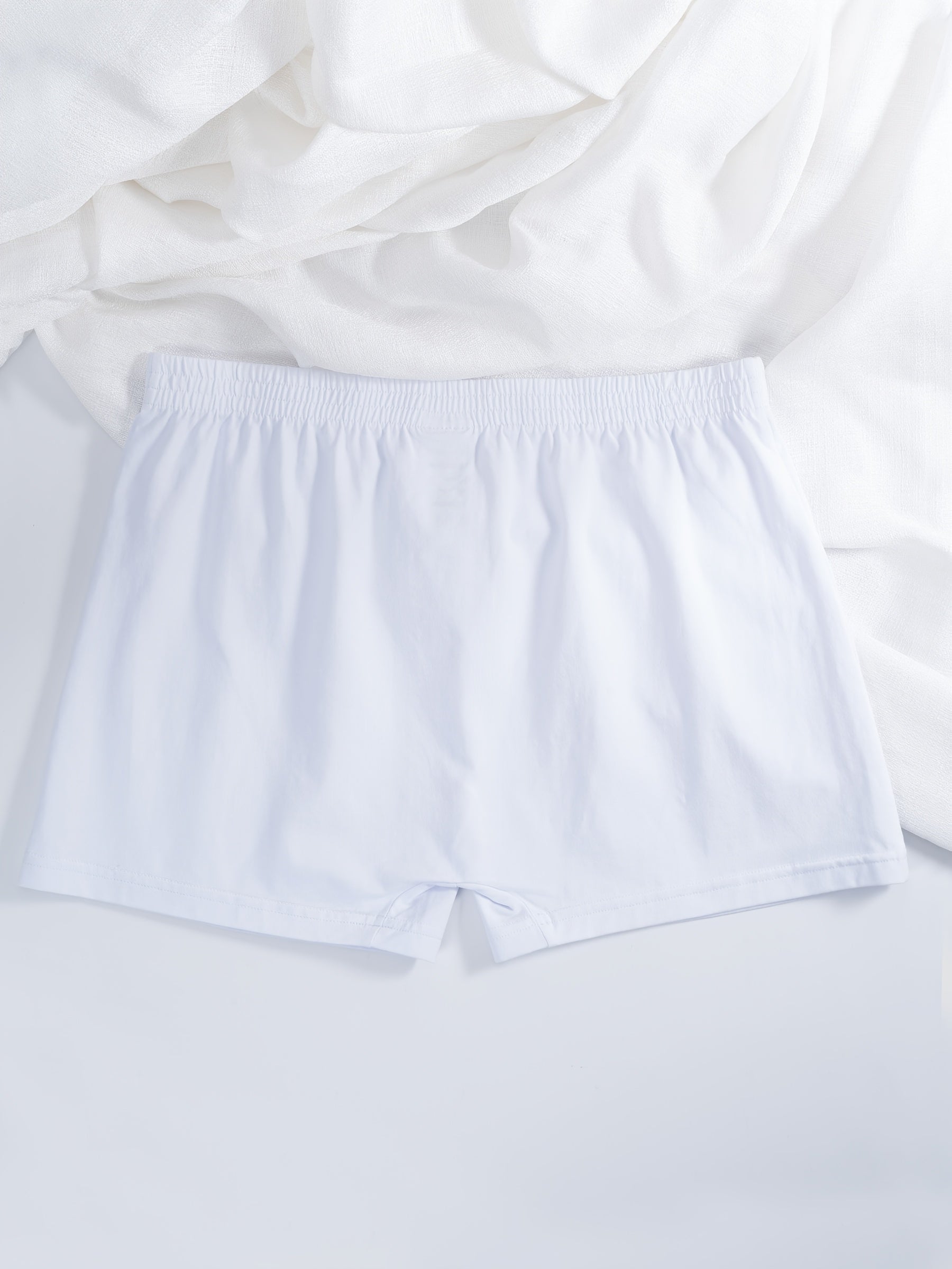 Men's Cotton Boxer Briefs 5 Pack White Breathable Comfortable Casual Sports