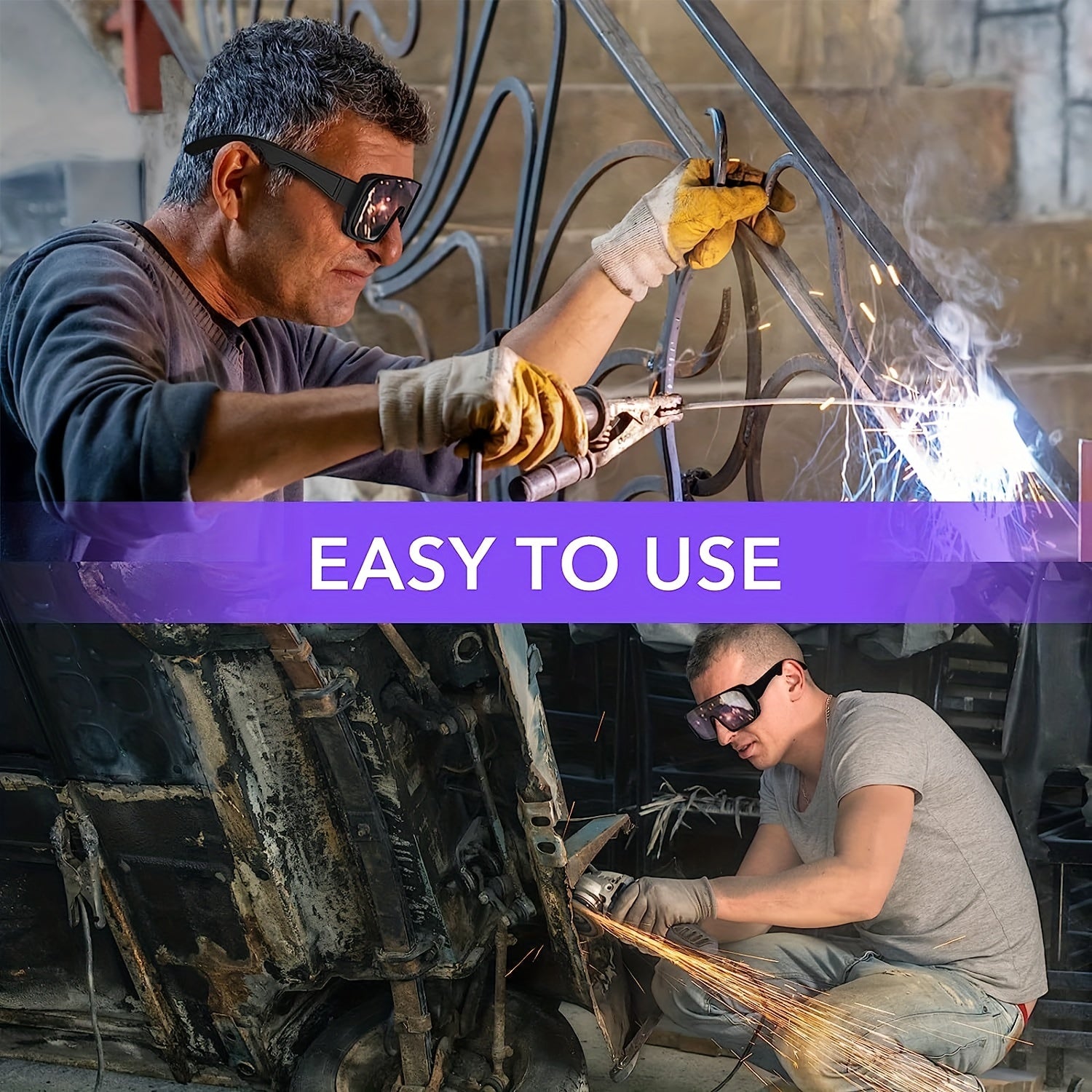 Auto Darkening Welding Glasses Solar Powered Protective Glasses for TIG MIG ARC Grinding Plasma