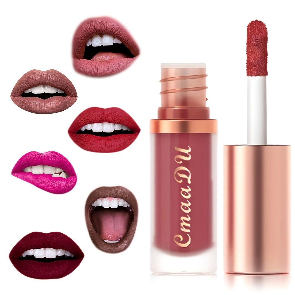Women Waterproof Matte Lip Glaze and Velvet Lipstick 12 Colors Long-Lasting