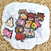 16pcs Girls Shoe Charms Set Soft Plastic Pink Calf and Cow Shoe Accessories