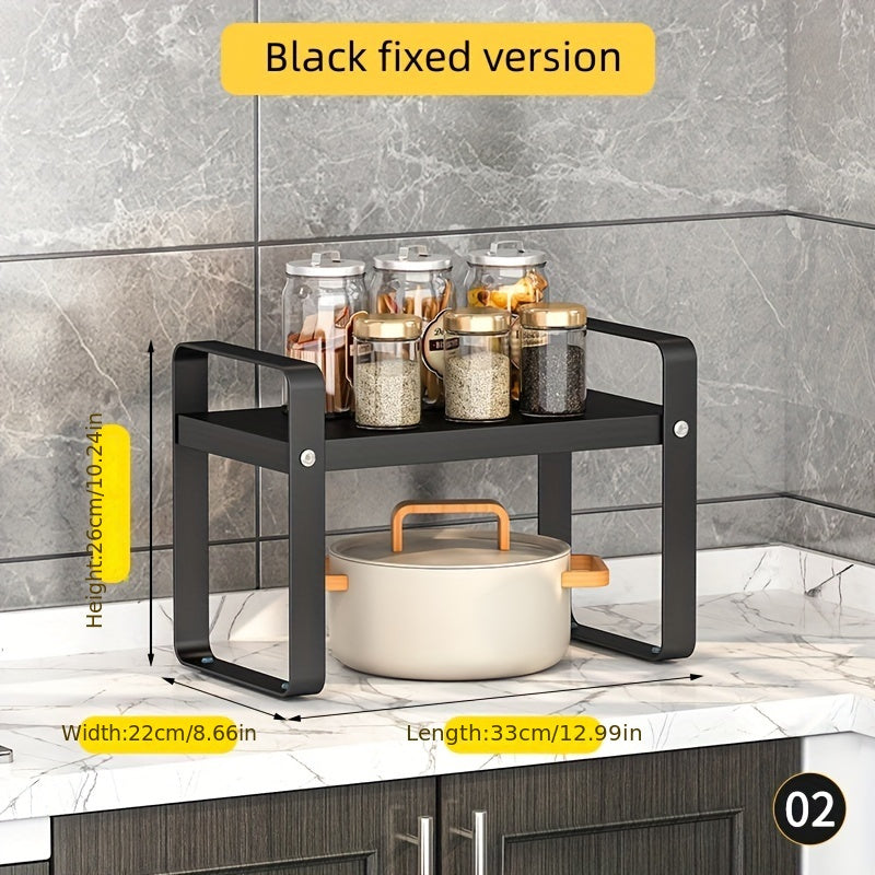 Conjunto de estantes de almacenamiento de cocina de metal con estantes ajustables para uso en encimera o armario