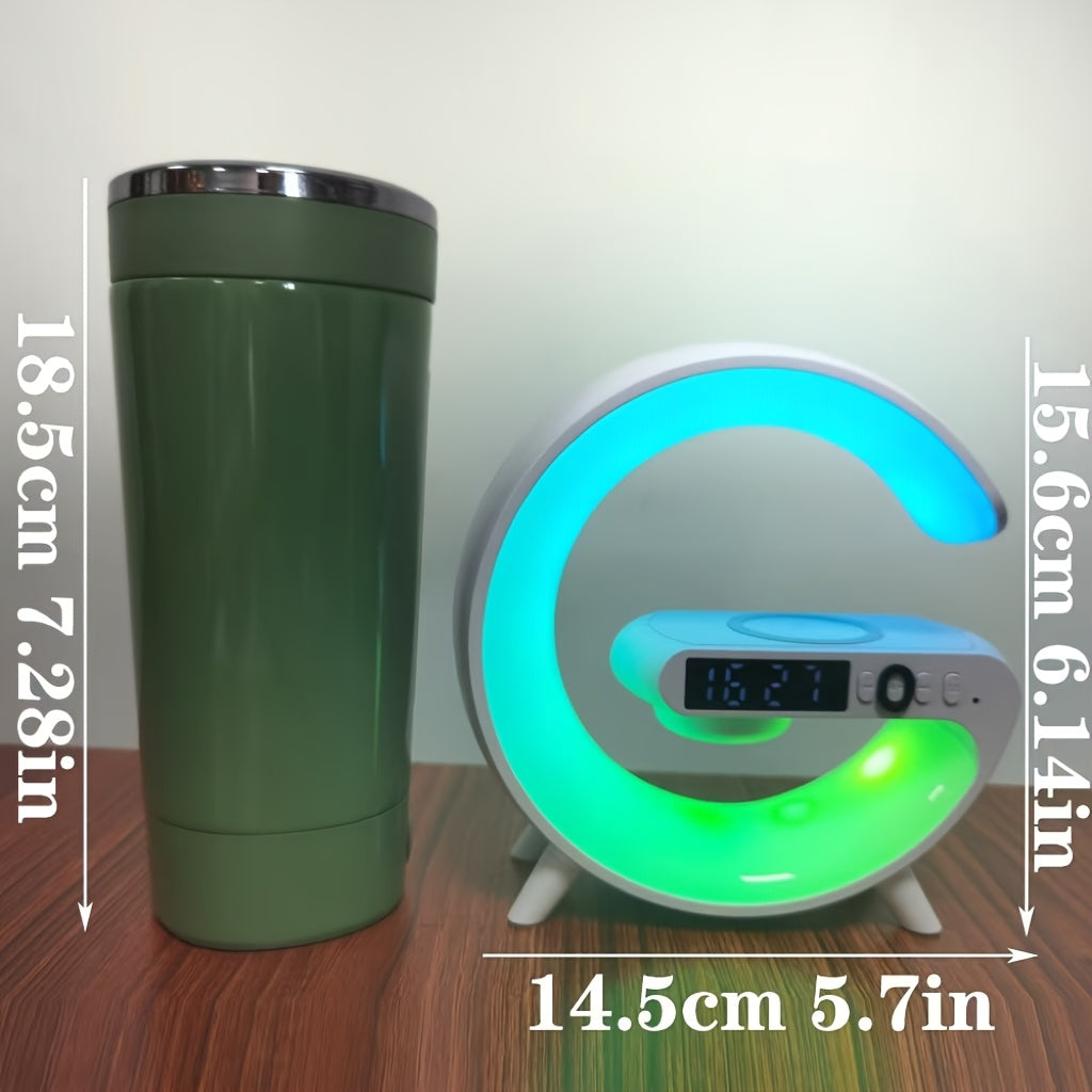 White Noise Smart Alarm Clock Wireless Charging Speaker Ambient Lamp USB Port