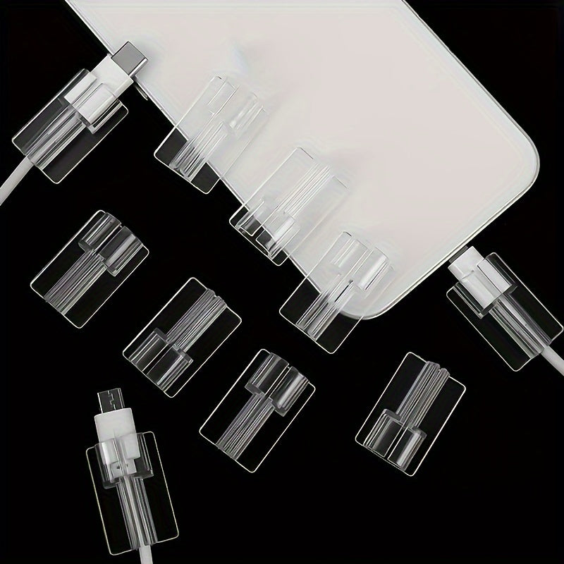 Clear Cable Clips for Apple and Android Type-C Cables Organizing and Protecting