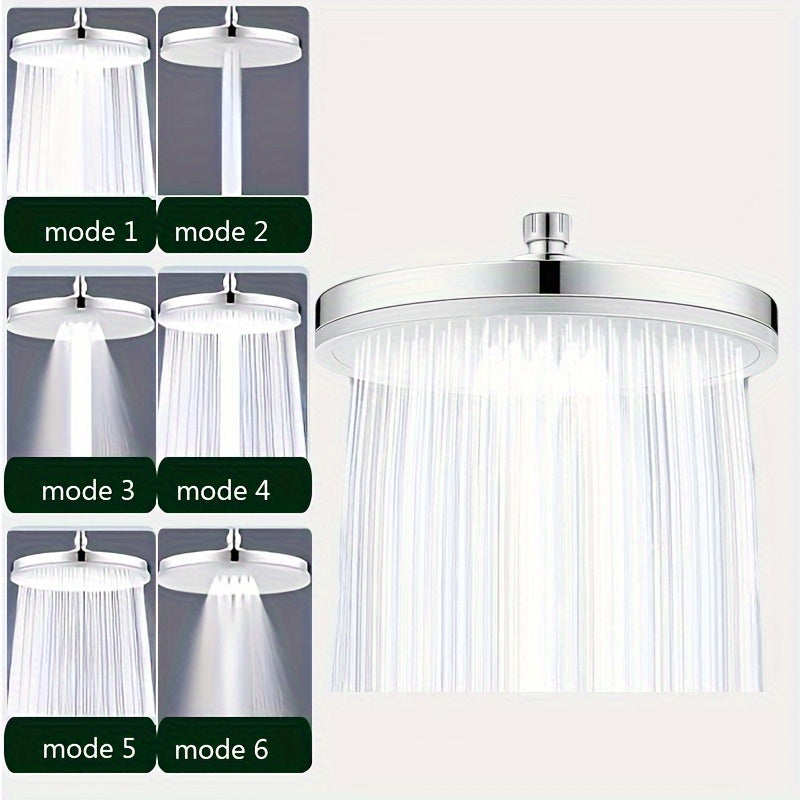 Cabezal de ducha de alta presión ajustable con 6 configuraciones de pulverización, rociador de mano tipo lluvia para baño