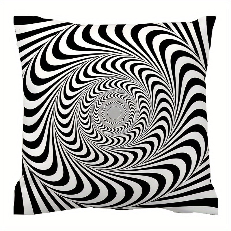 Geometric Cushion Cover Black White Striped Dotted Grid 44cm Polyester Sofa Bed Decor