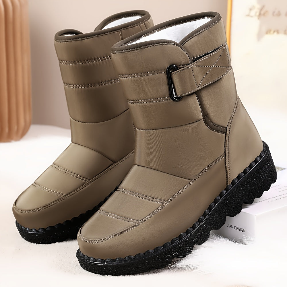 Women's Thick High Top Snow Boots with Plush Insulated Casual Footwear
