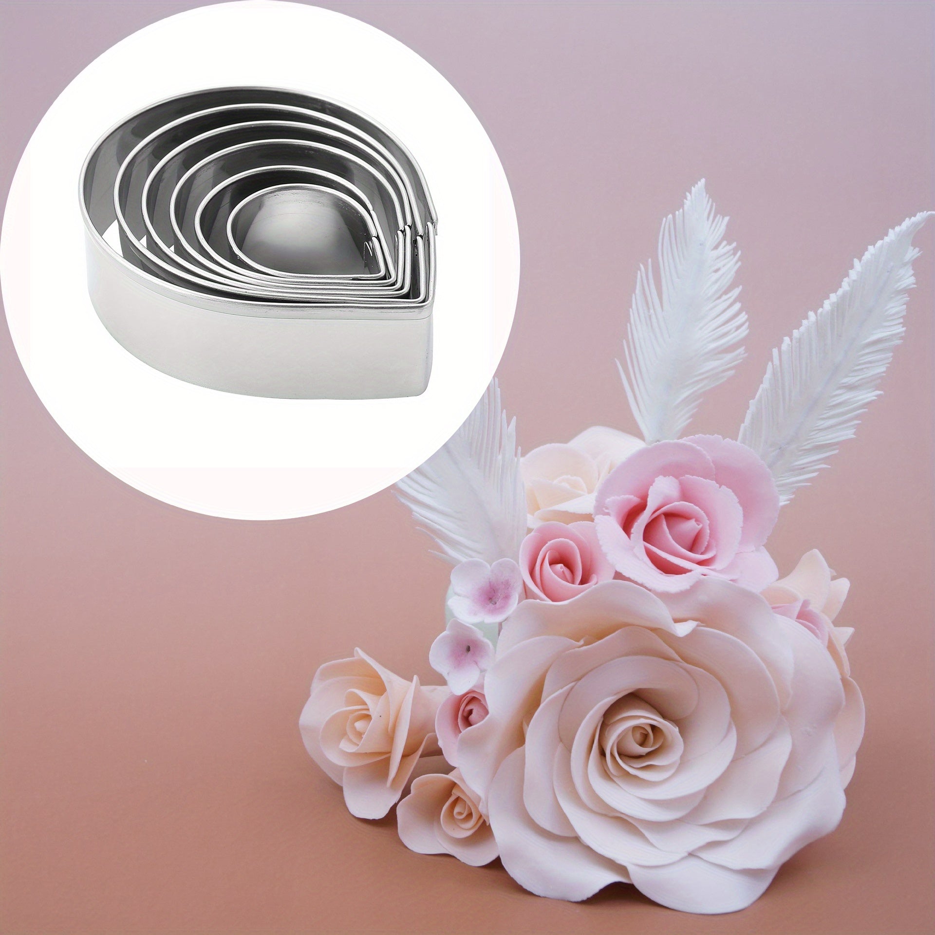 Stainless Steel Fondant Flower Petal Mold for Cake Decoration