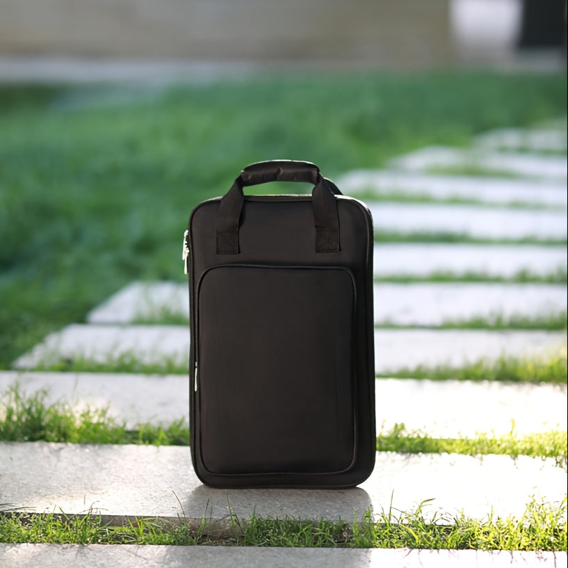 Water-Resistant Drumstick Bag with Cushioned Straps Holds 12 Pairs Black Professional Carry Backpack