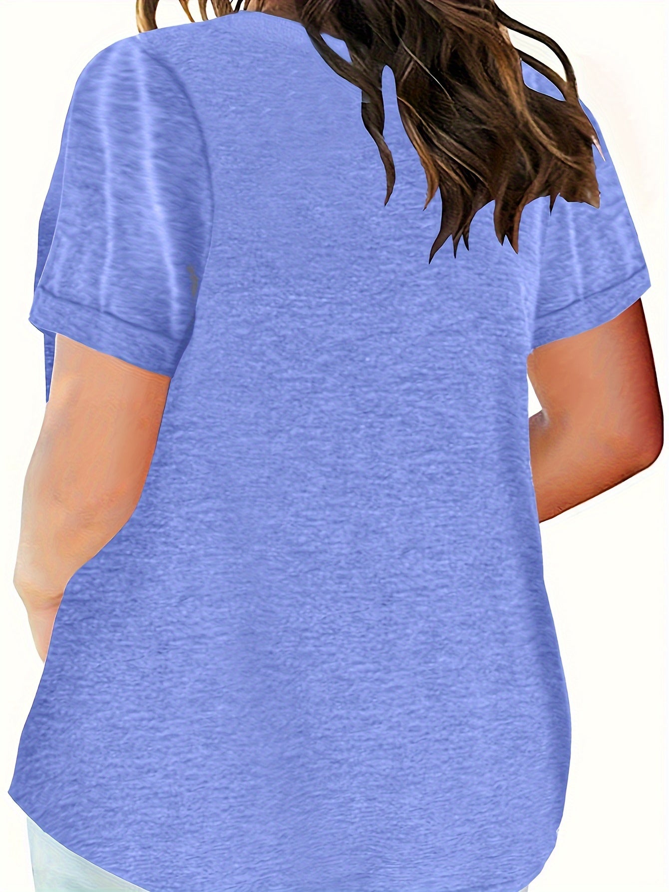 Женская ночная рубашка большого размера с однотонным дизайном, с вырезом-открытым, карманом, футболка