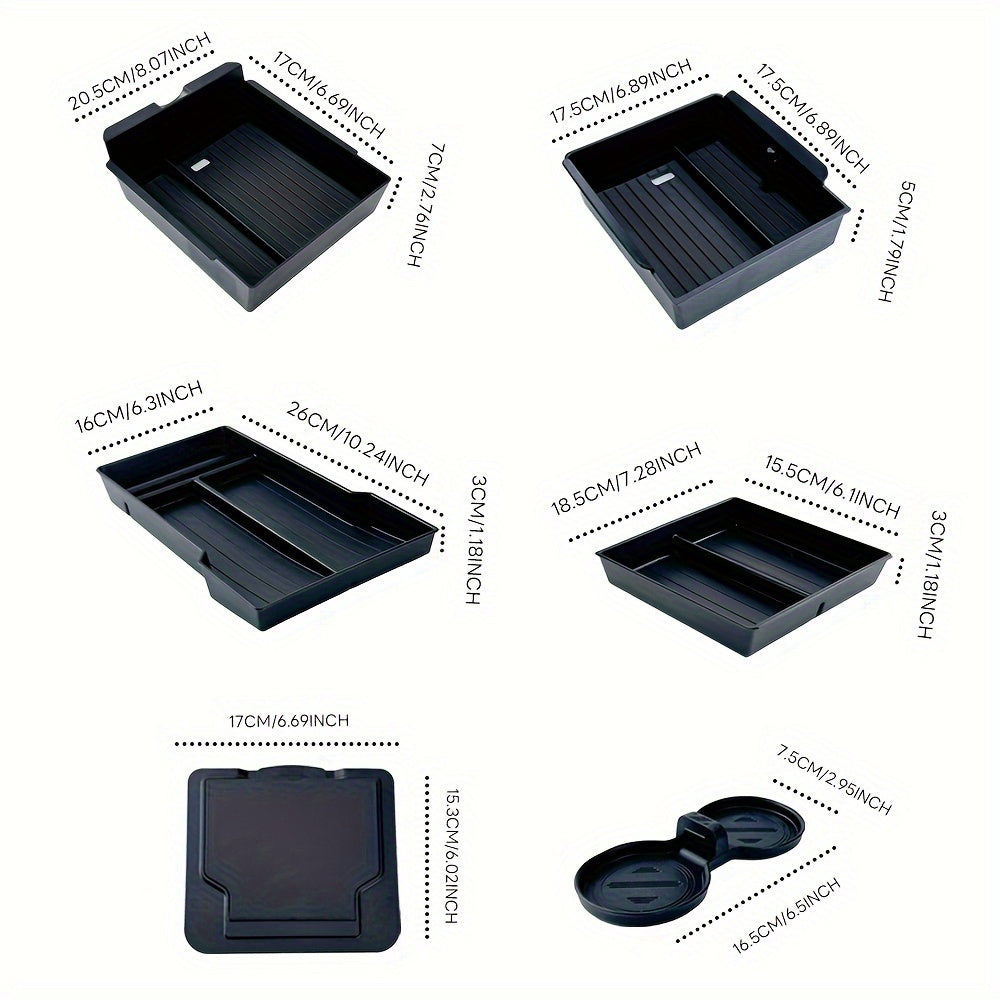 Car Interior Organizer for Tesla Model 3 Highland 6-Piece Storage Box Set