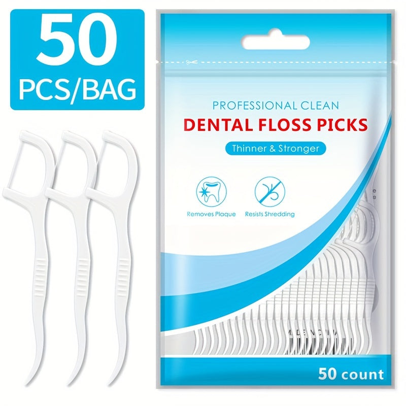 Dental Floss Picks Ultra-Fine Disposable Smooth Thread Unflavored 30/50/150/300