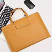 PU Leather Laptop Handbag Waterproof Anti-Fall for 15/16 Inch Laptops in White Black Blue Green