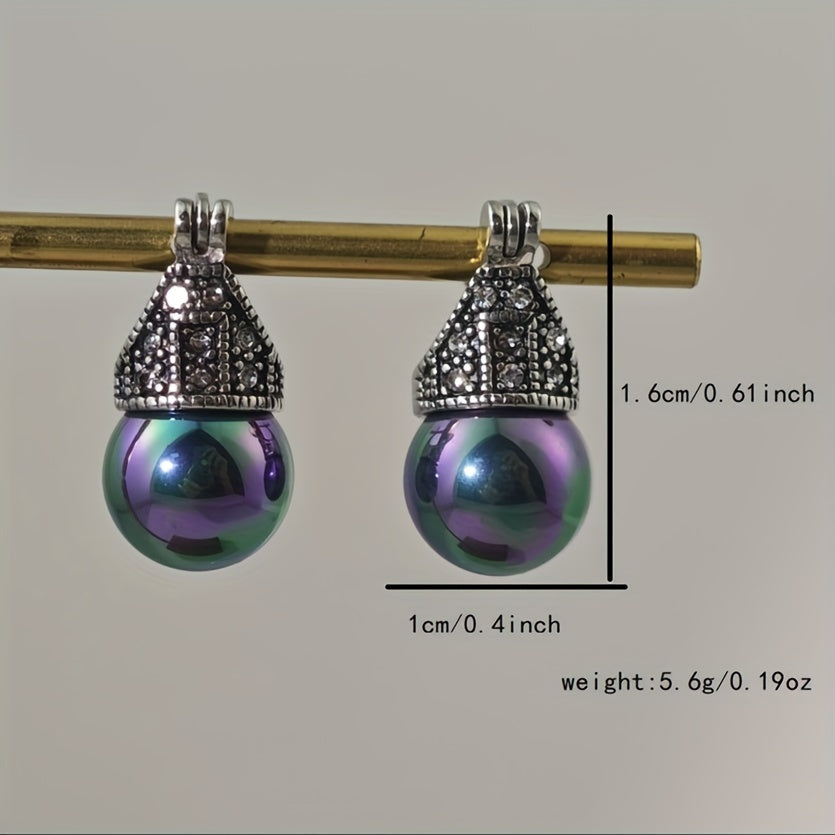 Pendientes bohemios de caída en acero inoxidable con cristales, perlas falsas, estilo casual chic