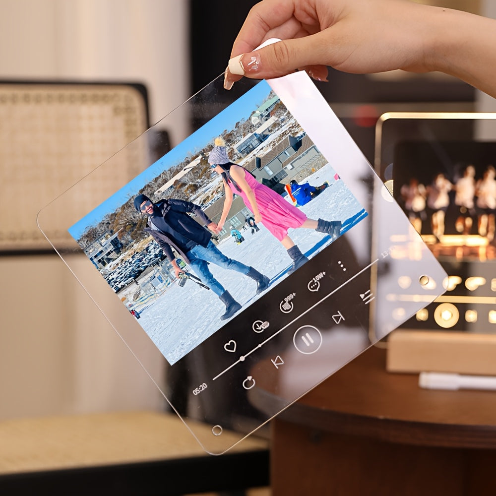 Personalized Heart Design Acrylic Photo Frame for Couples and Pets Gift