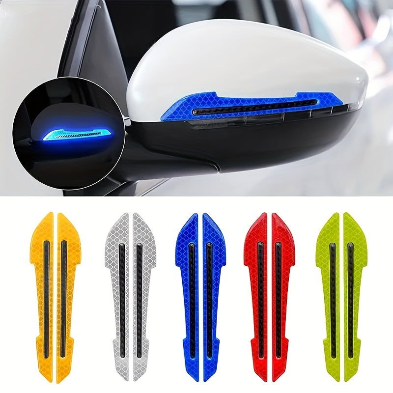 2 Pieces Car Rearview Mirror Stickers Reflective Safety Accessories