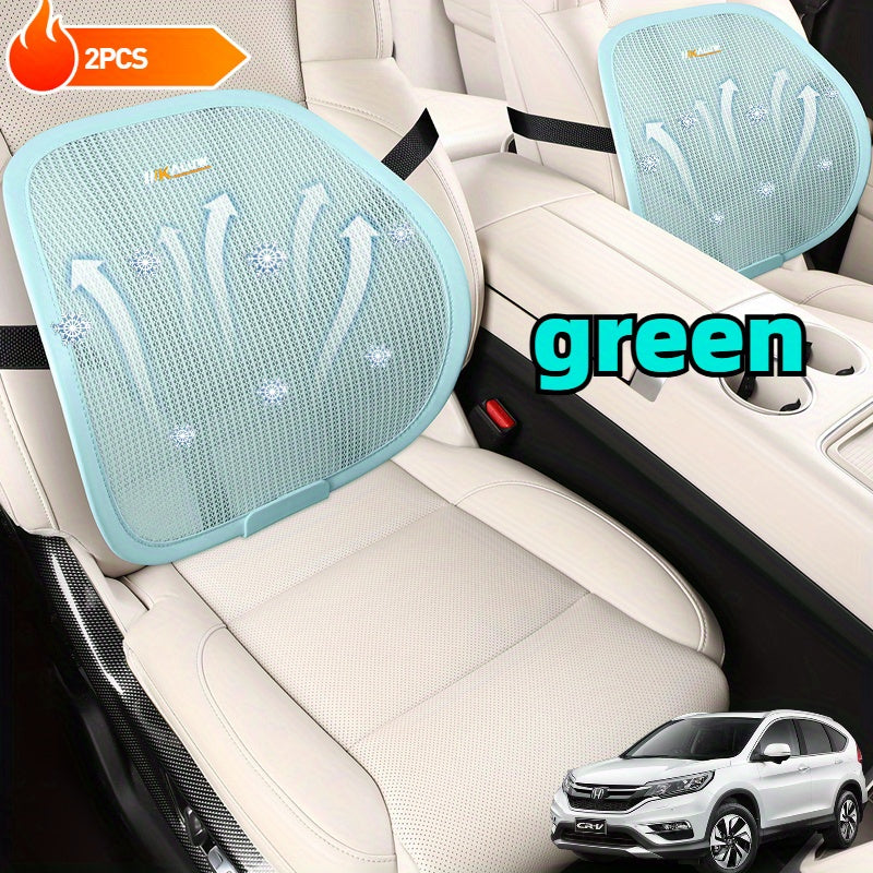 2Pcs Car Lumbar Support Cushions Breathable Comfort for All Seasons