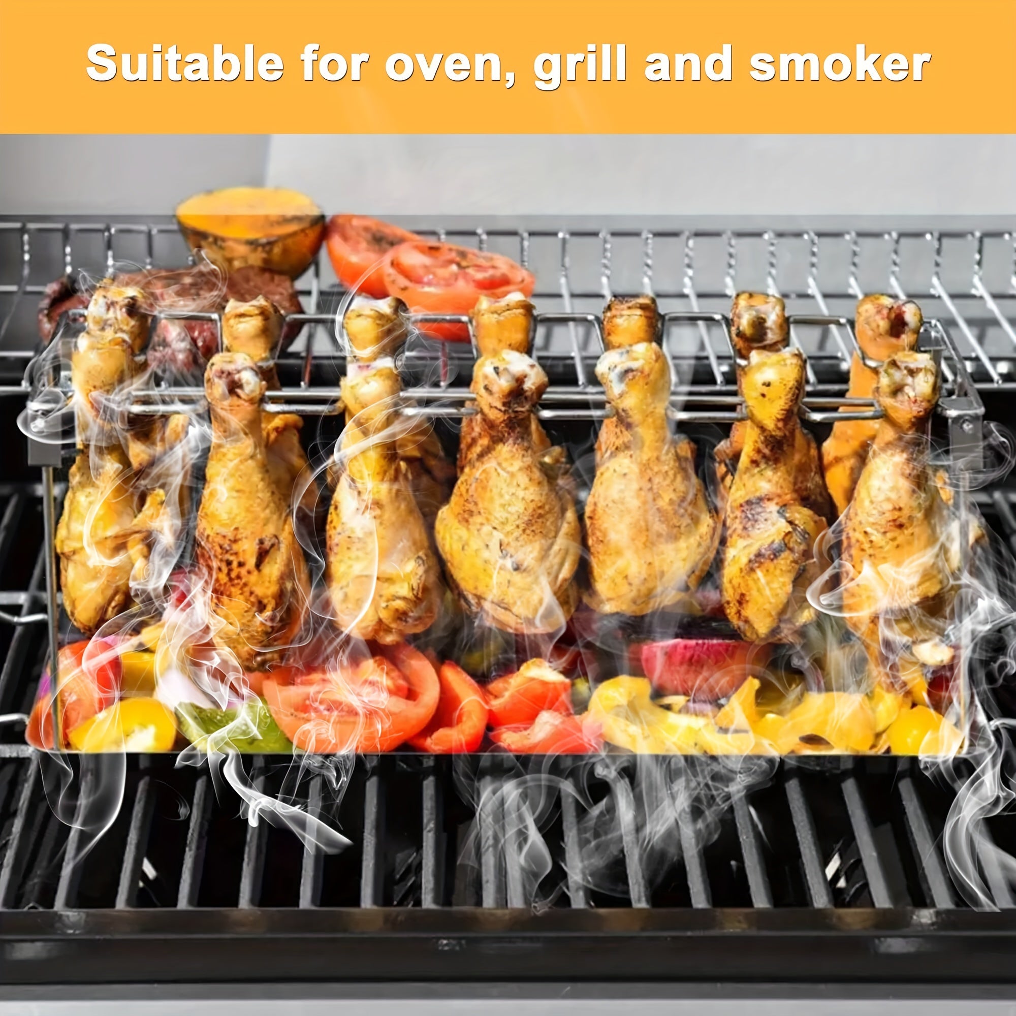 Stainless Steel Chicken Leg Rack for BBQ Grill Oven Roasting