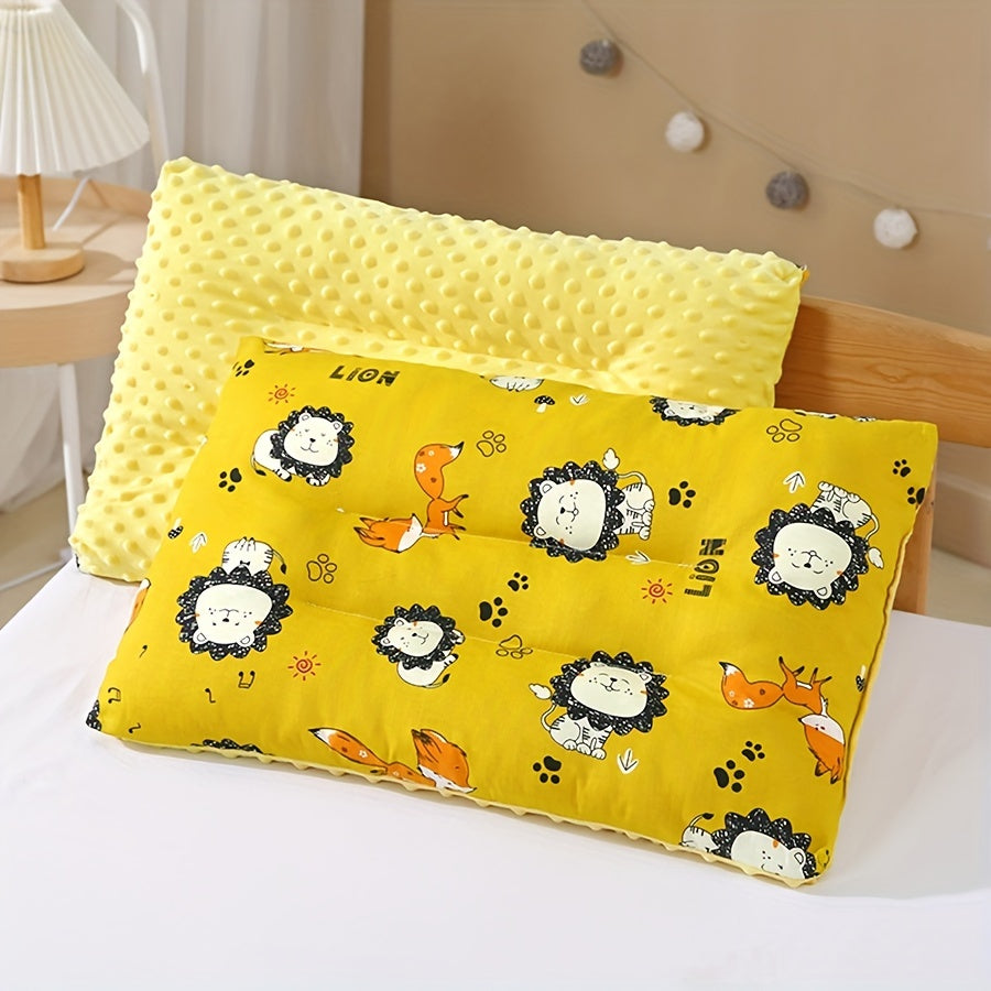 Bolalar uchun hayvon naqshli paxta yostiq - Qaytariladigan dizayn, tozalash oson, dog' va rang o'zgarishiga chidamli, polyester bilan to'ldirilgan - 3 dan 12 yoshgacha bo'lgan bolalar uchun mukammal yotoq.