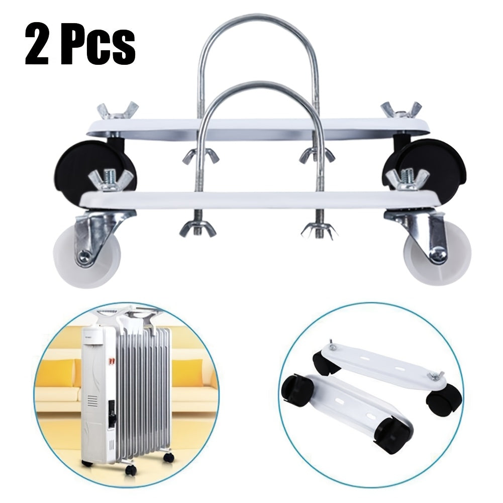 Portable Metal Electric Heater Stand 21cm W x 17cm H with Wheels for Oil Heaters