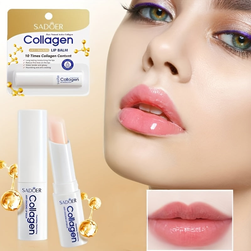Bálsamo labial de colágeno para mujeres hidratante, hidratación, labios suaves, escualano de origen vegetal