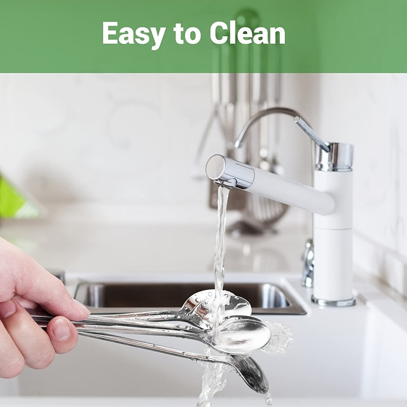 Set of 8 Stainless Steel Long-Handle Spoons for Stirring and Mixing Beverages