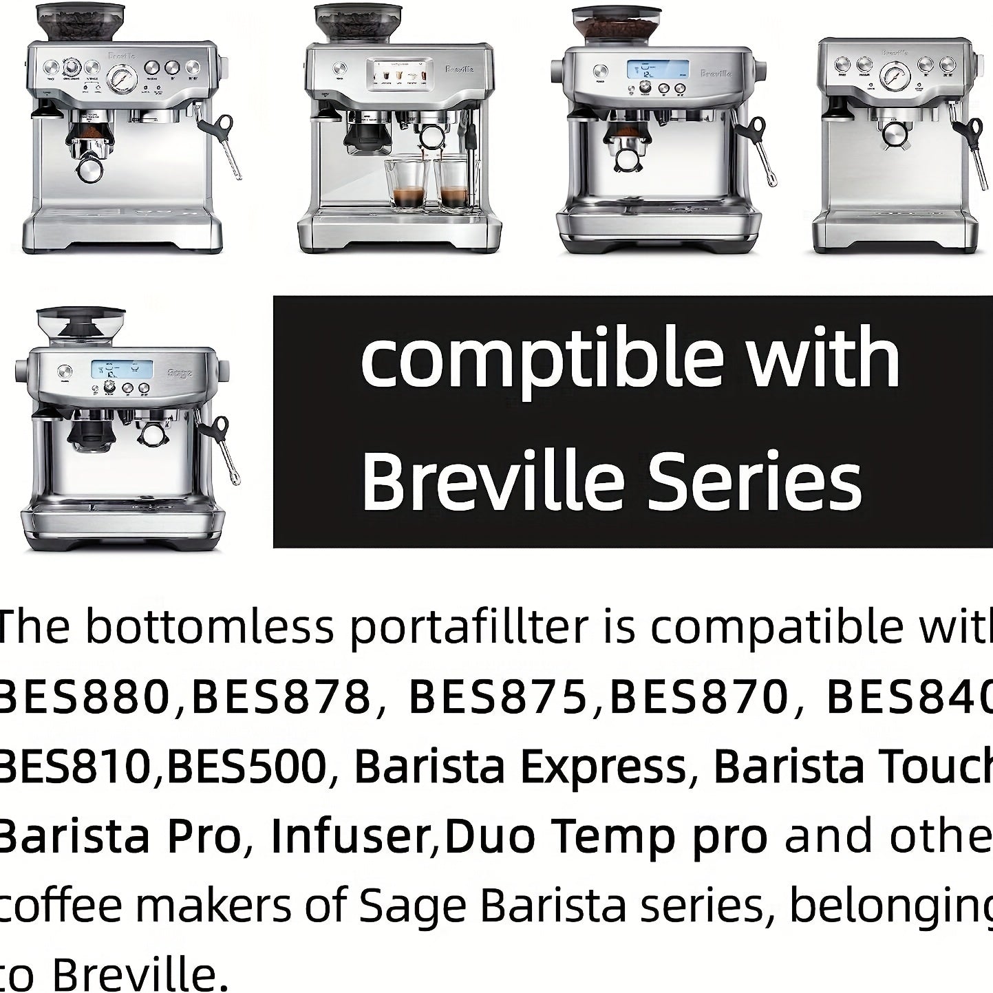 54mm Espresso Bottomless Portafilter 3 ta quloqli 54mm Espresso mashinalari uchun