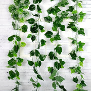 Artificial Grape Vine Decorations Set with 20 Leaves for Home Garden Party and Restaurant