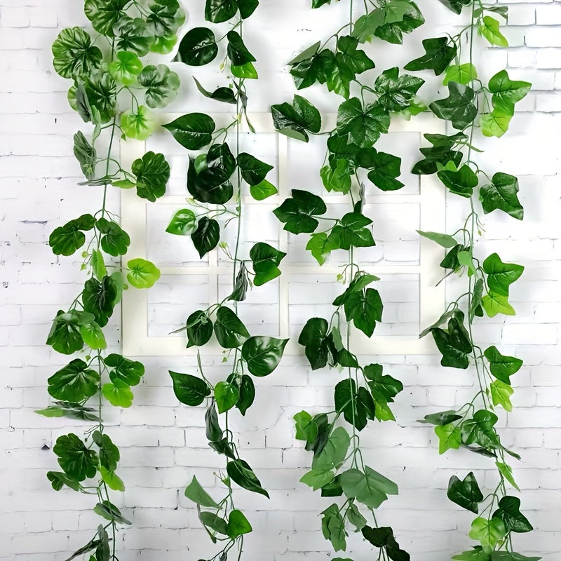 Artificial Grape Vine Decorations Set with 20 Leaves for Home Garden Party and Restaurant