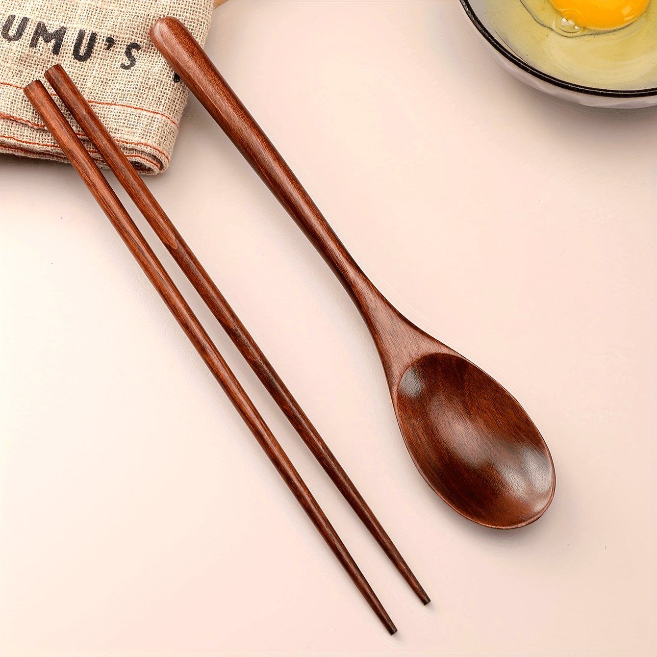 Wooden Spoon and Chopstick Set for Kitchen Use Durable Natural Wood
